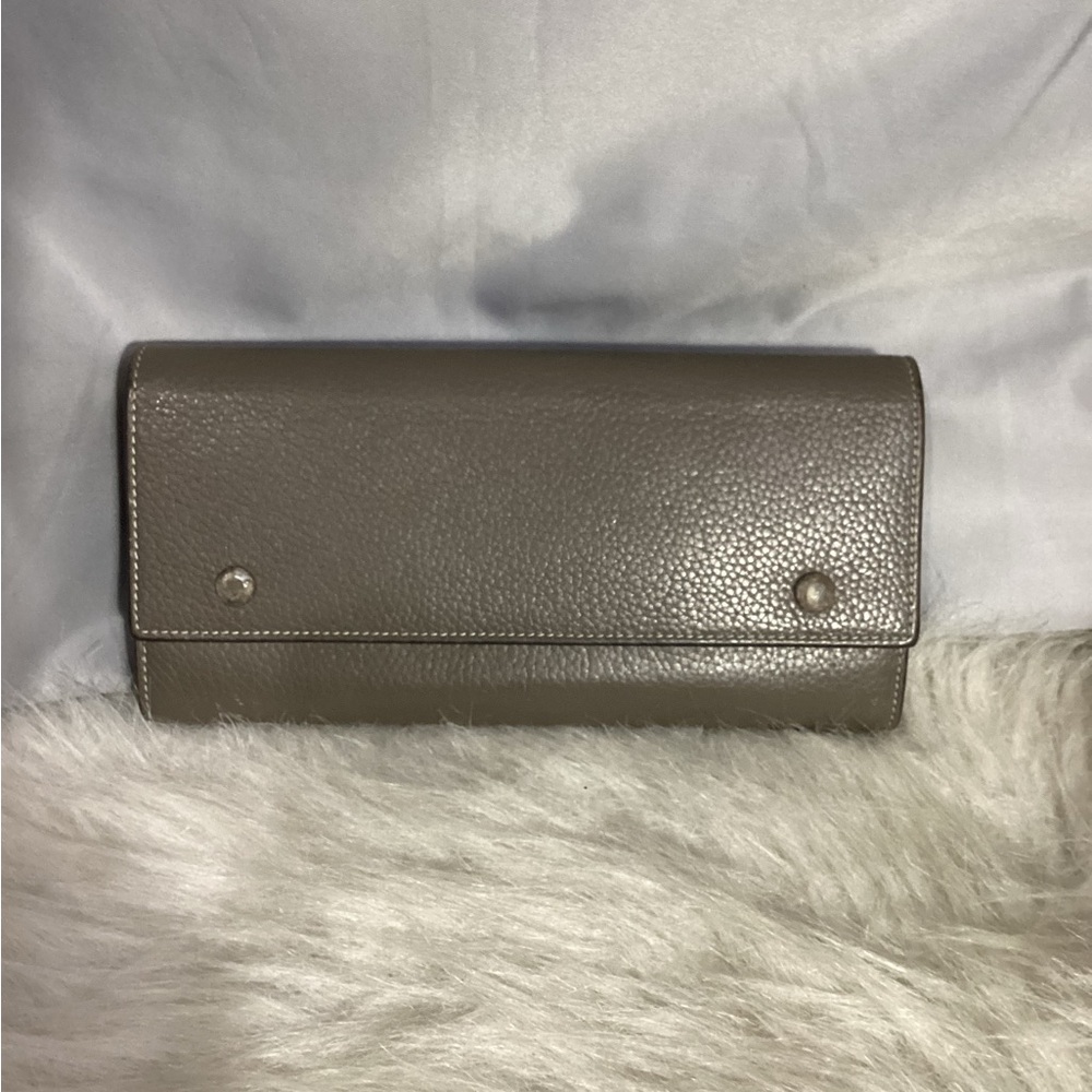 Celine Long Taupe Snap Wallet with COA - Picture 2 of 16